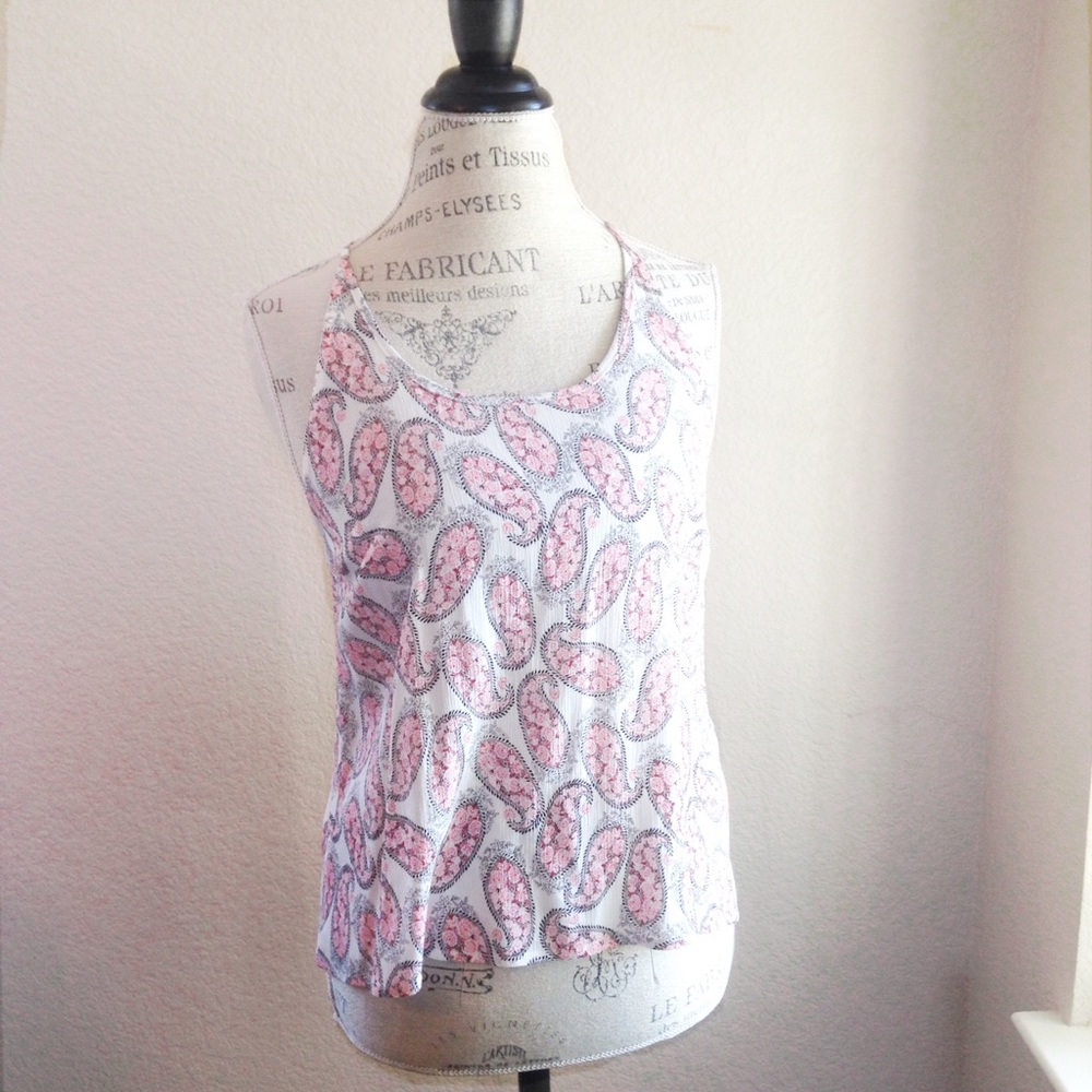 NWOT "Serenade" paisley open-back top